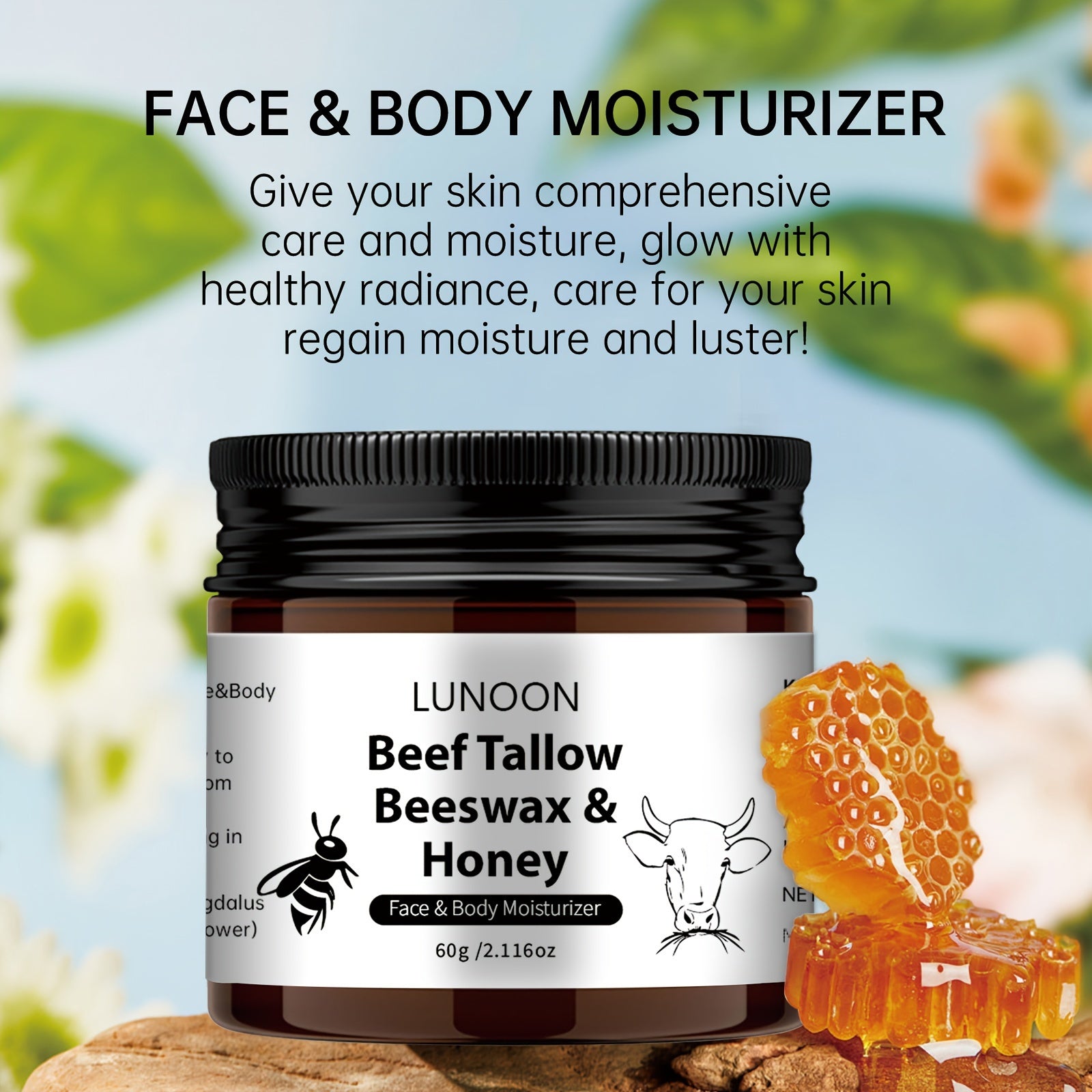 Lunoon Beef Tallow & Beeswax Face Moisturizer 2.1 oz