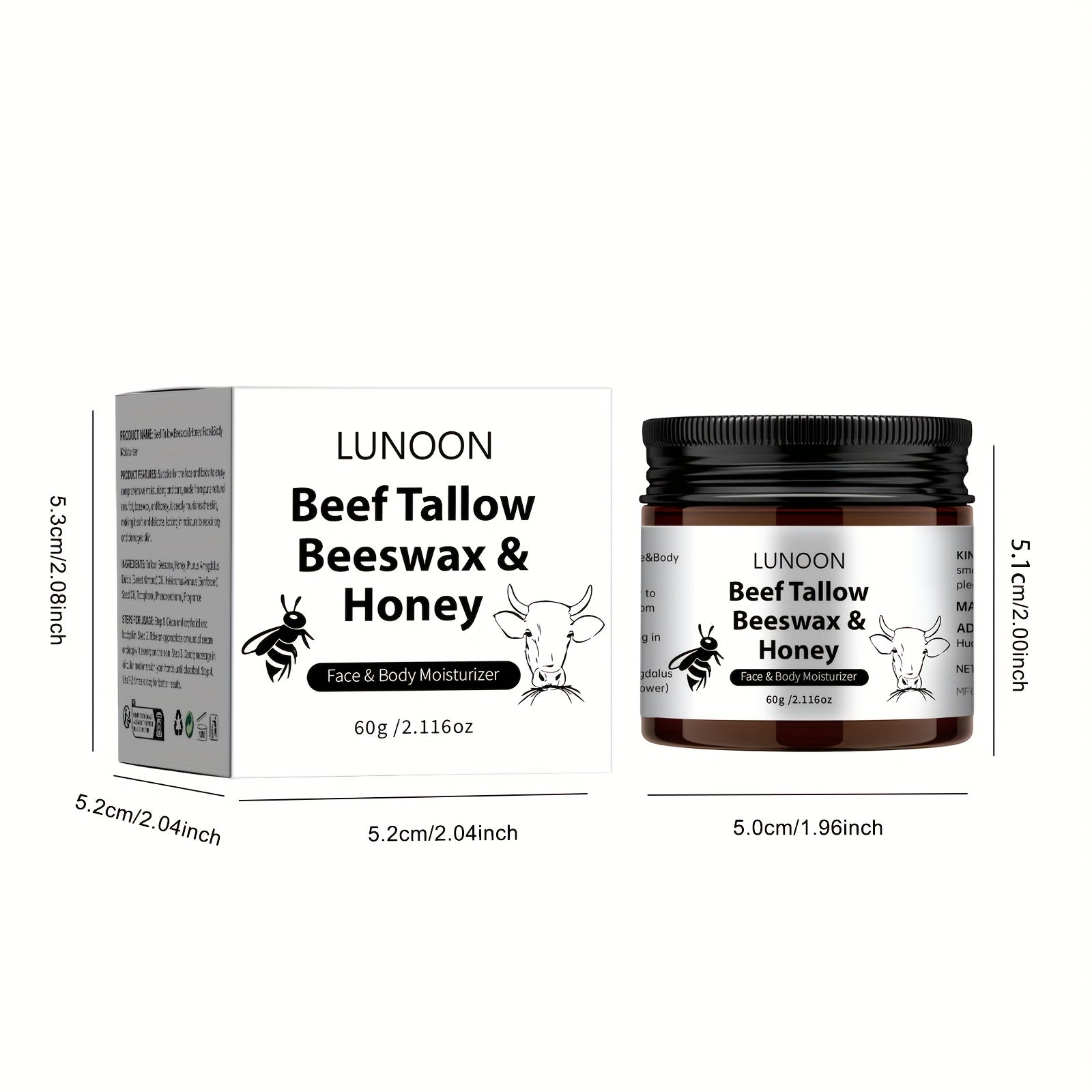 Lunoon Beef Tallow & Beeswax Face Moisturizer 2.1 oz