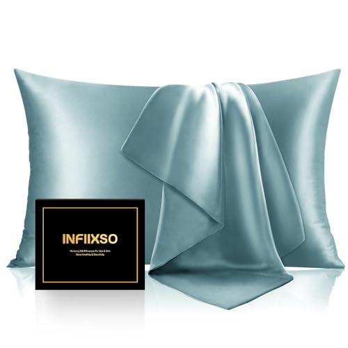 Mulberry Silk Pillowcase for Hair and Skin(Acne Resistant), Silk Pillow Cases Standard Size