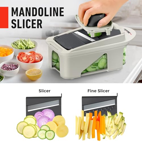 Mueller Pro-Series 10-in-1, 8 Blade Vegetable Chopper, Onion Mincer, Cutter, Dicer, Egg Slicer with Container