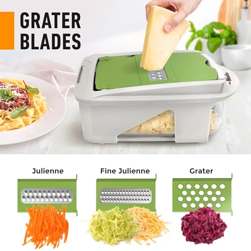 Mueller Pro-Series 10-in-1, 8 Blade Vegetable Chopper, Onion Mincer, Cutter, Dicer, Egg Slicer with Container