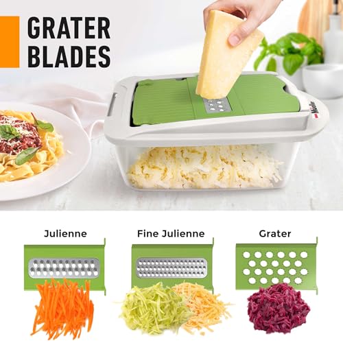 Mueller Pro-Series 10-in-1, 8 Blade Vegetable Chopper, Onion Mincer, Cutter, Dicer, Egg Slicer with Container