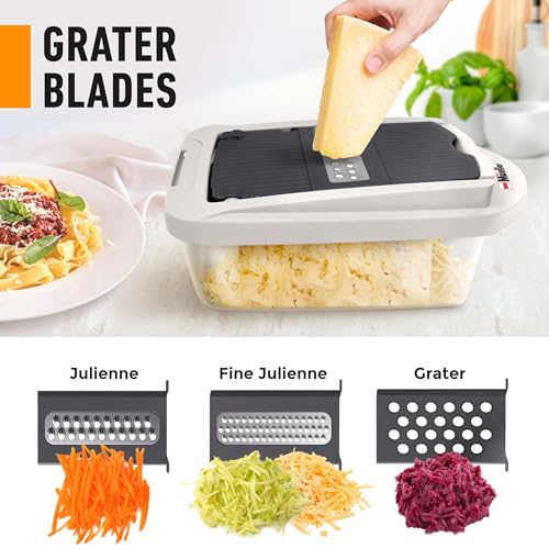 Mueller Pro-Series 10-in-1, 8 Blade Vegetable Chopper, Onion Mincer, Cutter, Dicer, Egg Slicer with Container