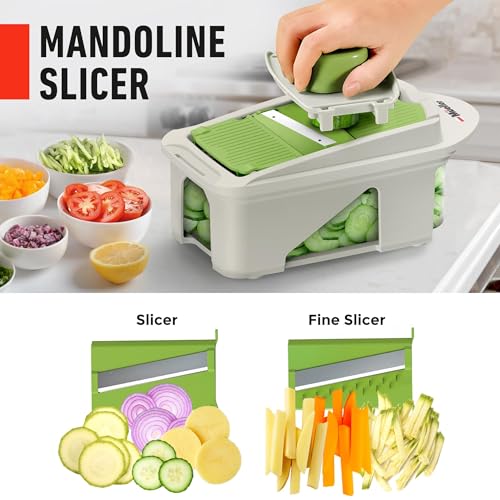 Mueller Pro-Series 10-in-1, 8 Blade Vegetable Chopper, Onion Mincer, Cutter, Dicer, Egg Slicer with Container