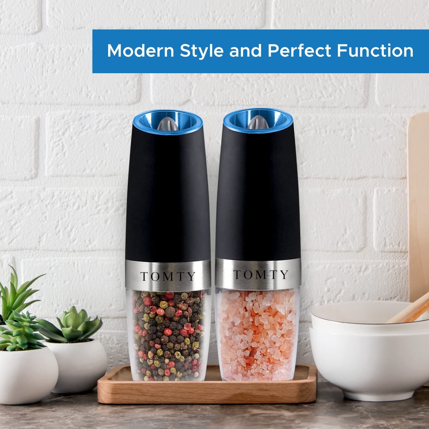 Gravity Electric Salt and Pepper Grinder Set