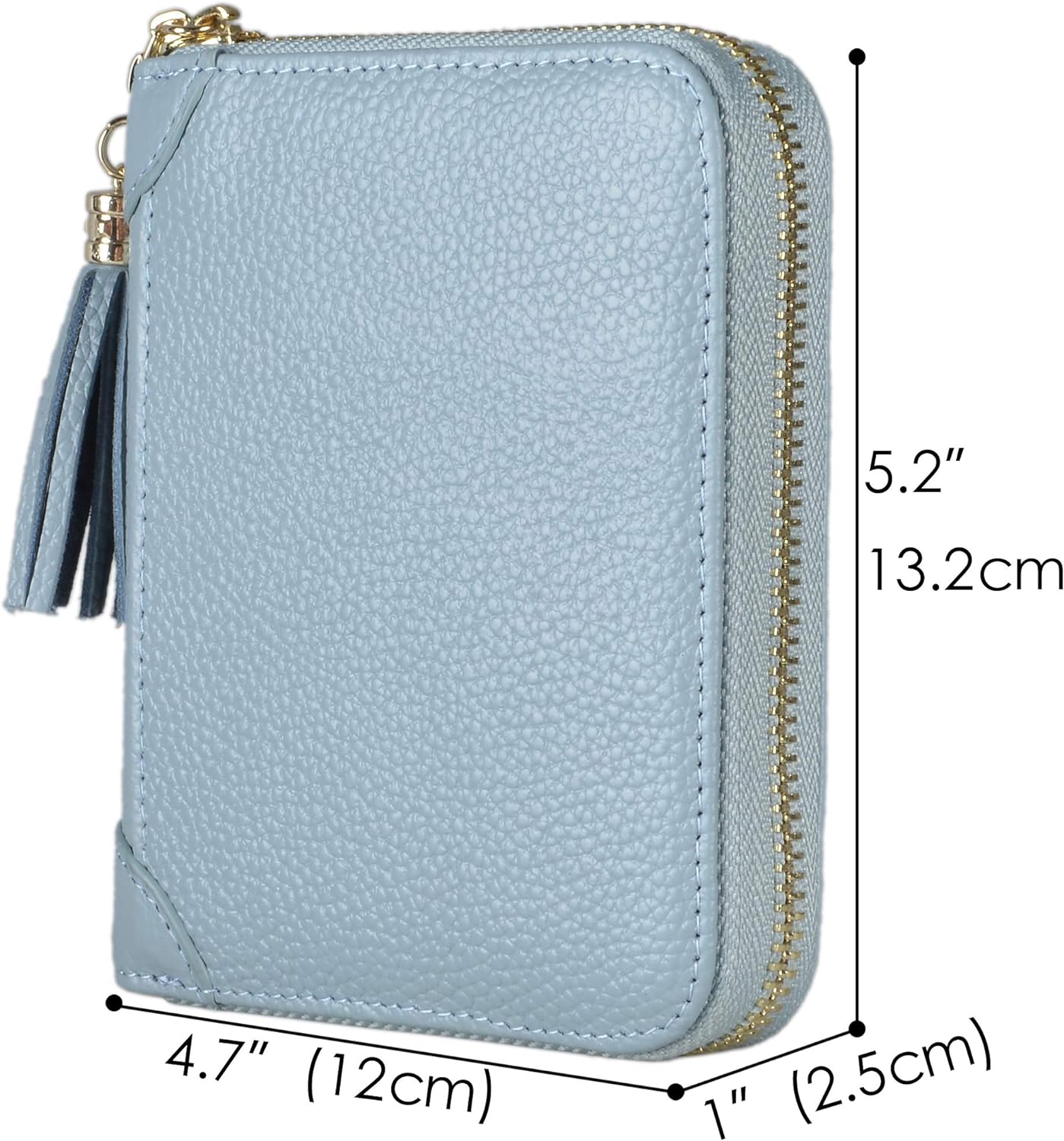 Women's Wallet Zip Leather Card Case RFID Blocking