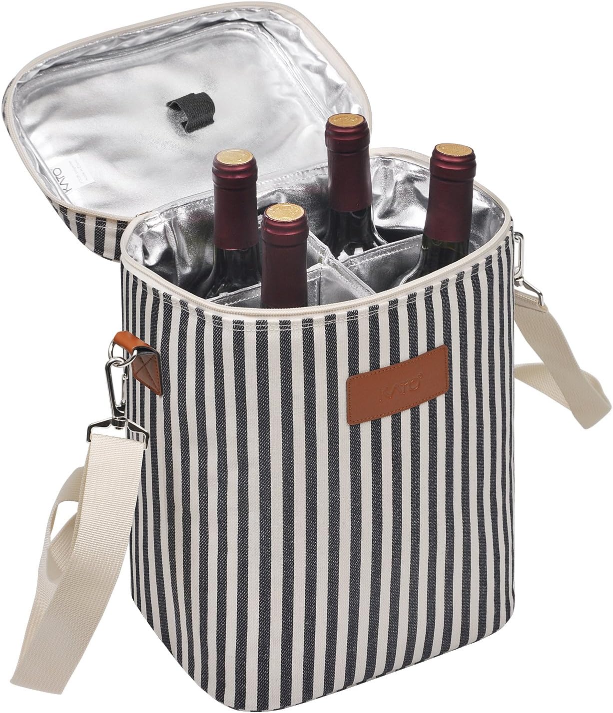 Tirrinia 4 Bottle Wine Gift Carrier - Leakproof & Insulated & Padded