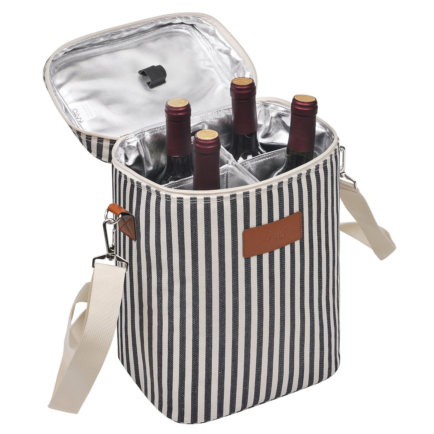 Tirrinia 4 Bottle Wine Gift Carrier - Leakproof & Insulated & Padded