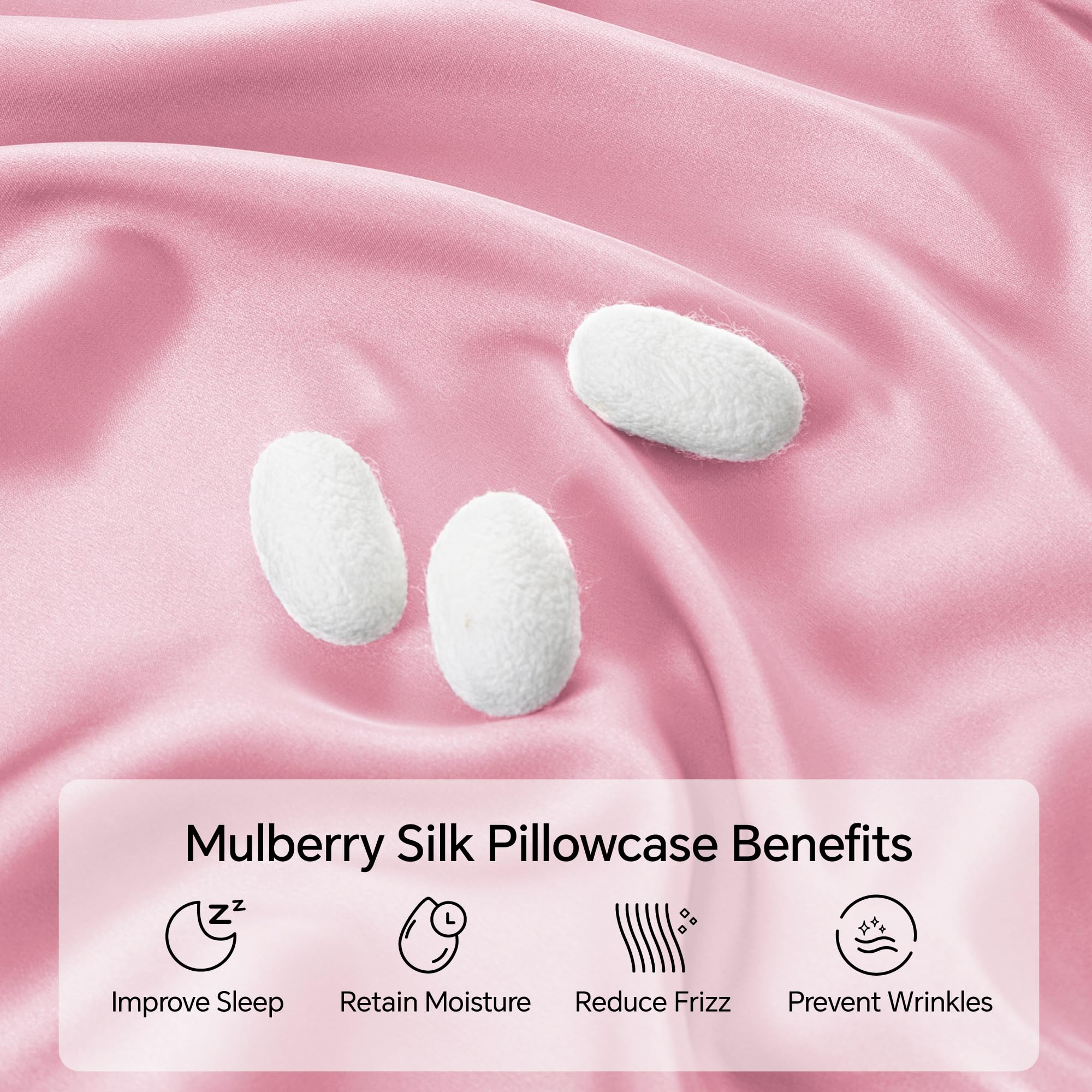 Mulberry Silk Pillowcase for Hair and Skin(Acne Resistant), Silk Pillow Cases Standard Size