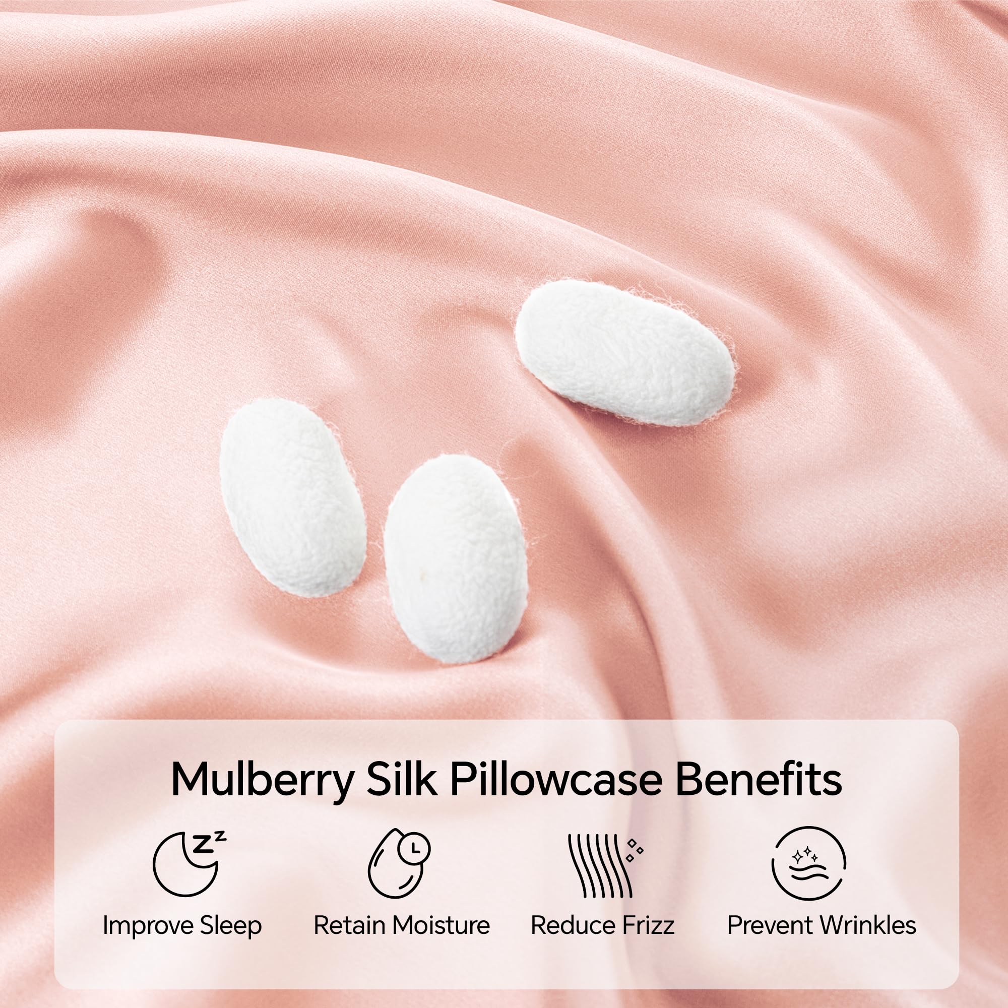 Mulberry Silk Pillowcase for Hair and Skin(Acne Resistant), Silk Pillow Cases Standard Size