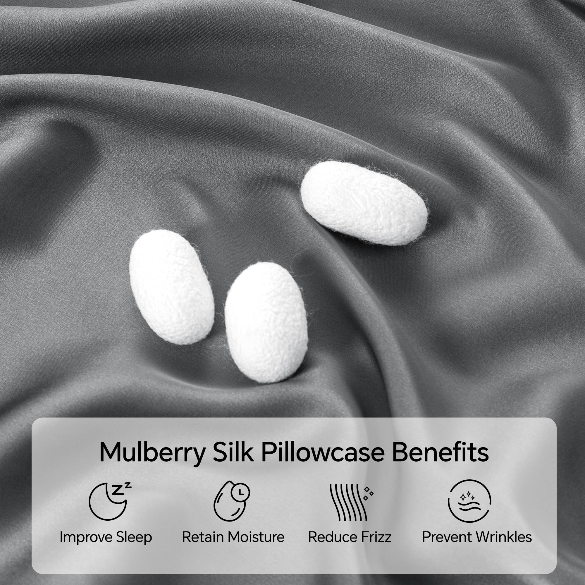 Mulberry Silk Pillowcase for Hair and Skin(Acne Resistant), Silk Pillow Cases Standard Size