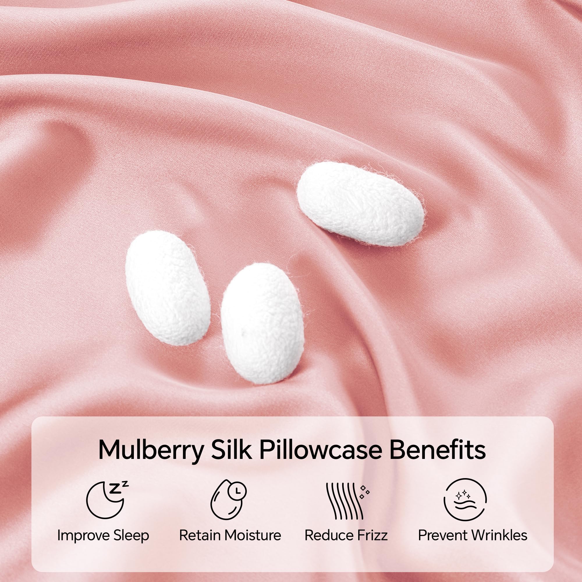 Mulberry Silk Pillowcase for Hair and Skin(Acne Resistant), Silk Pillow Cases Standard Size