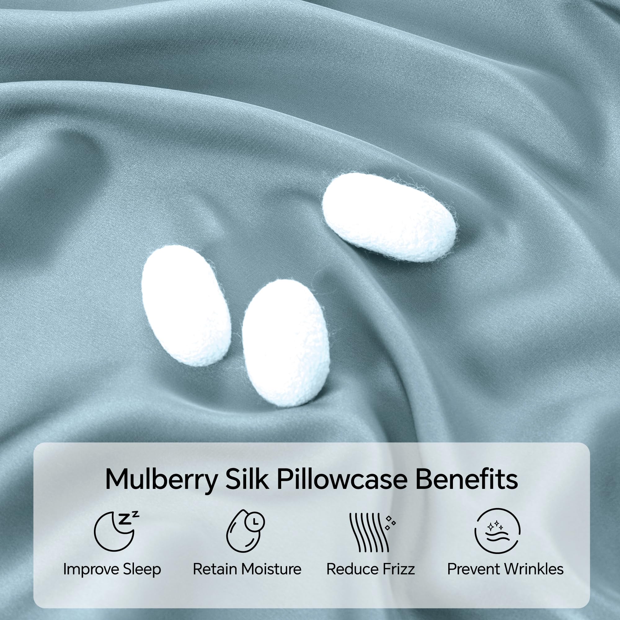 Mulberry Silk Pillowcase for Hair and Skin(Acne Resistant), Silk Pillow Cases Standard Size