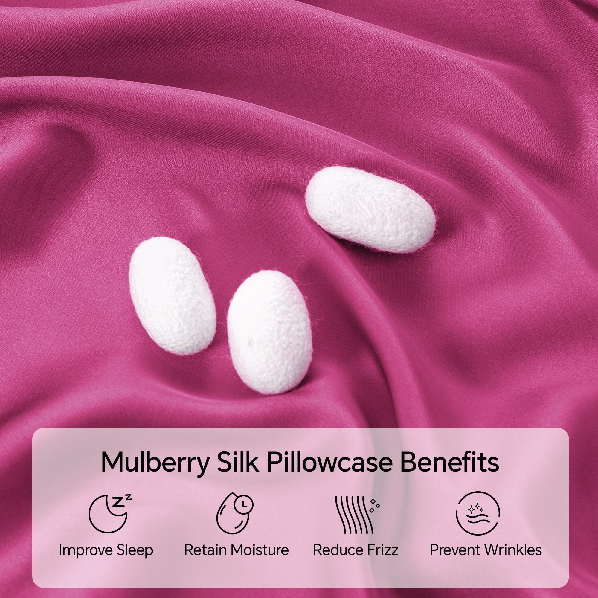 Mulberry Silk Pillowcase for Hair and Skin(Acne Resistant), Silk Pillow Cases Standard Size