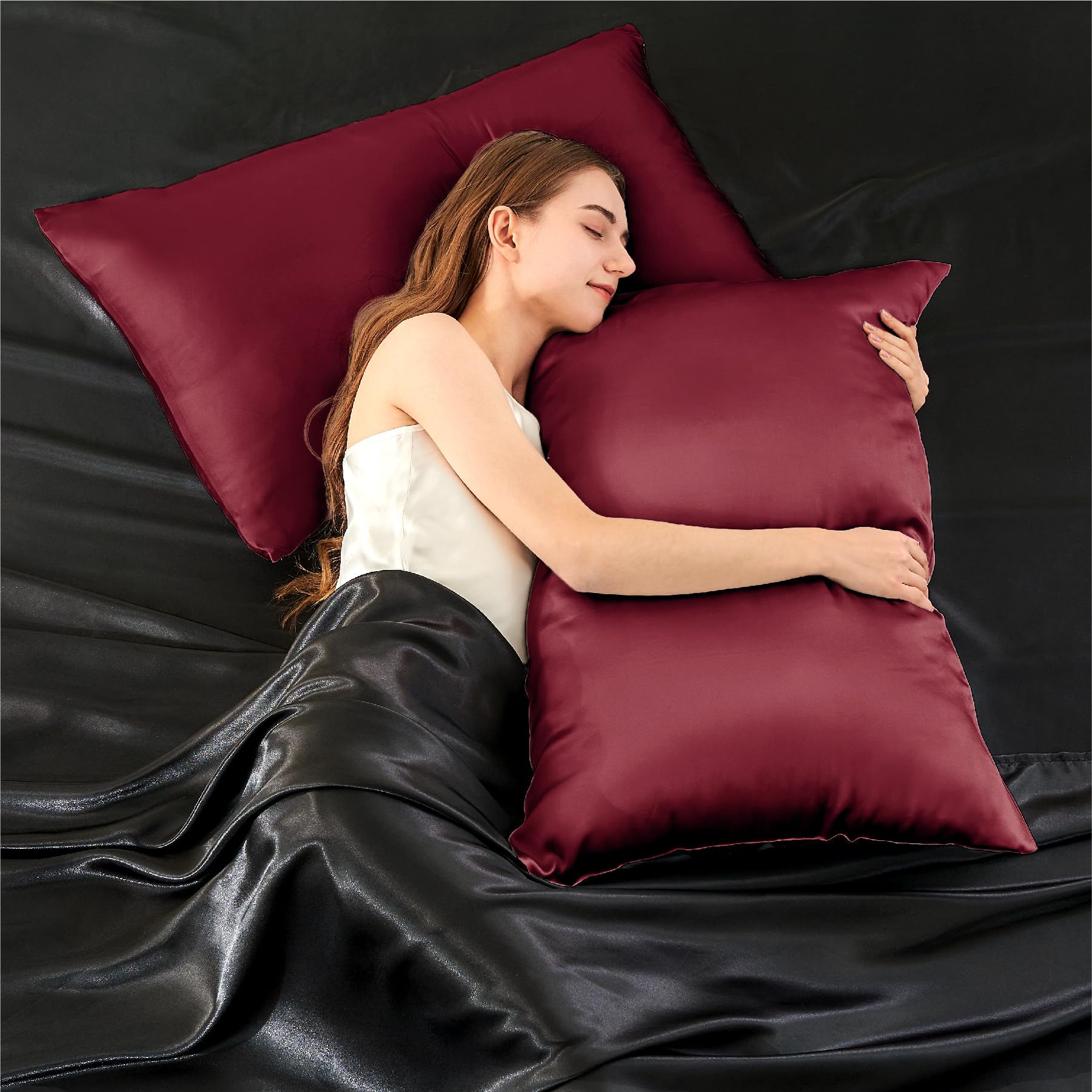 Mulberry Silk Pillowcase for Hair and Skin(Acne Resistant), Silk Pillow Cases Standard Size