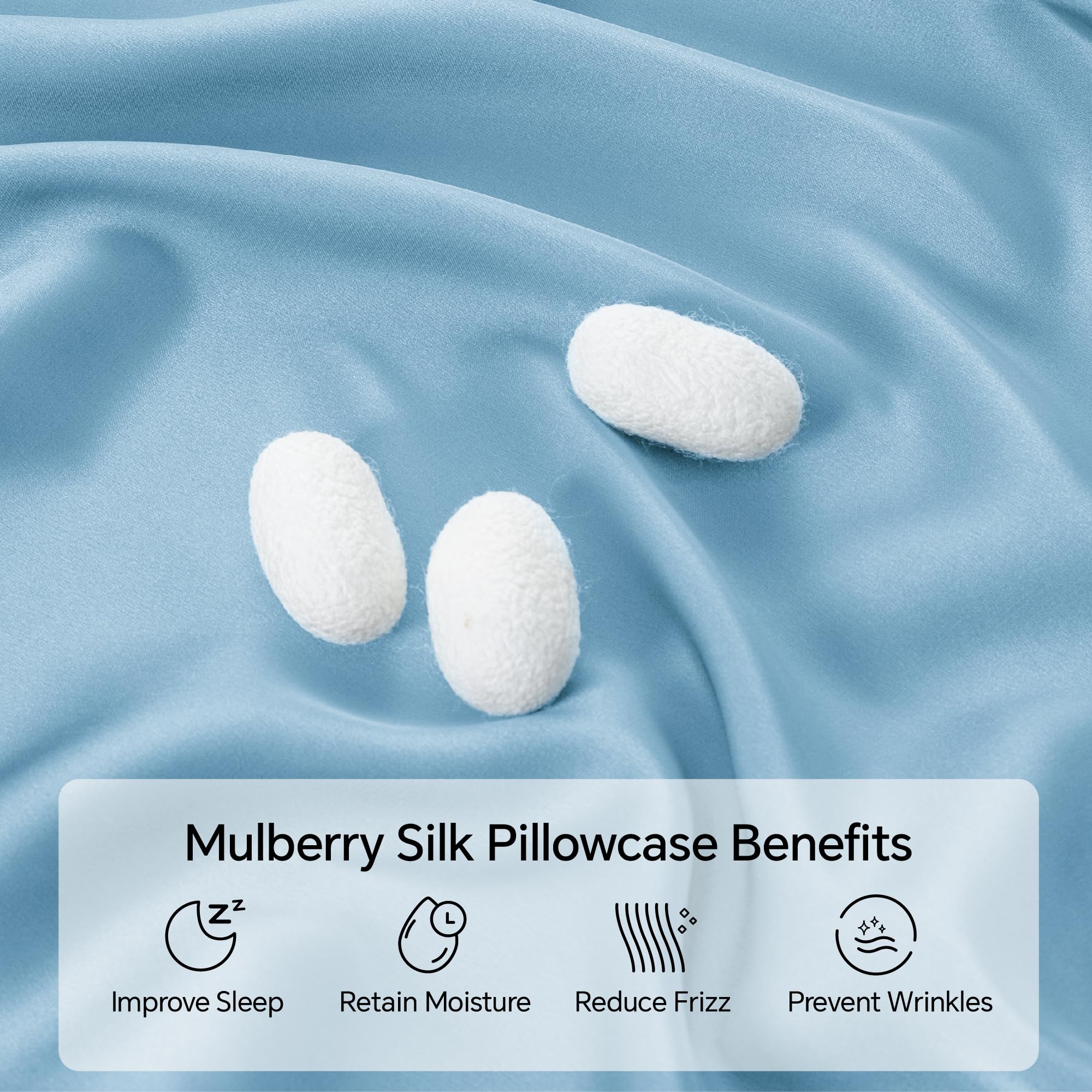 Mulberry Silk Pillowcase for Hair and Skin(Acne Resistant), Silk Pillow Cases Standard Size