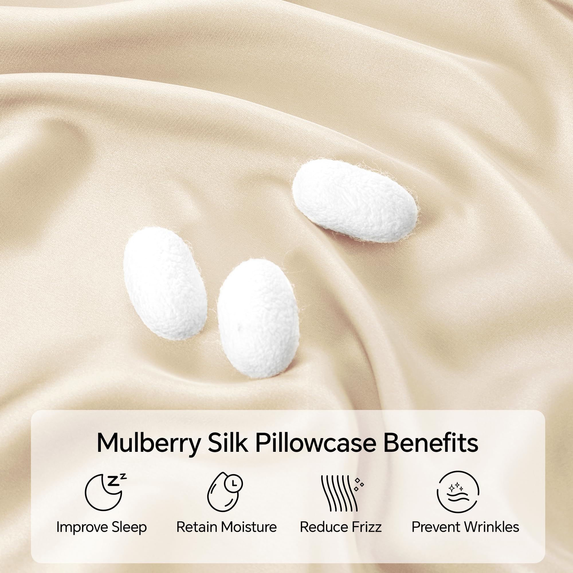 Mulberry Silk Pillowcase for Hair and Skin(Acne Resistant), Silk Pillow Cases Standard Size