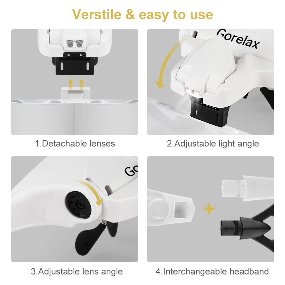 Magnifier Glasses With LED Light for Reading & Crafts