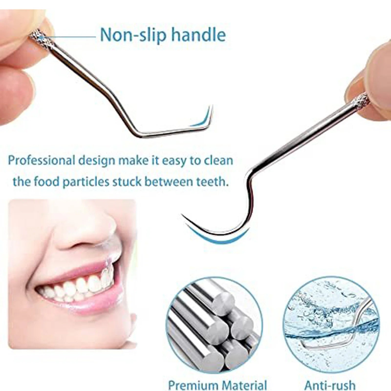 Stainless Steel Toothpick Set Tooth Flossing Reusable