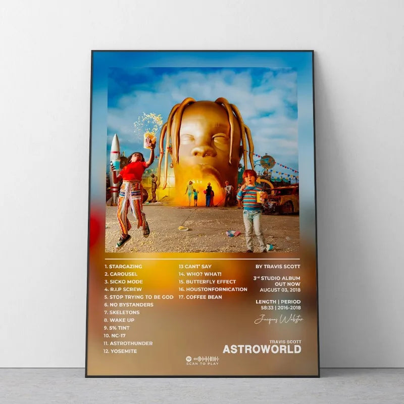 Travis Scott Rodeo/Astroworld Canvas Art Poster