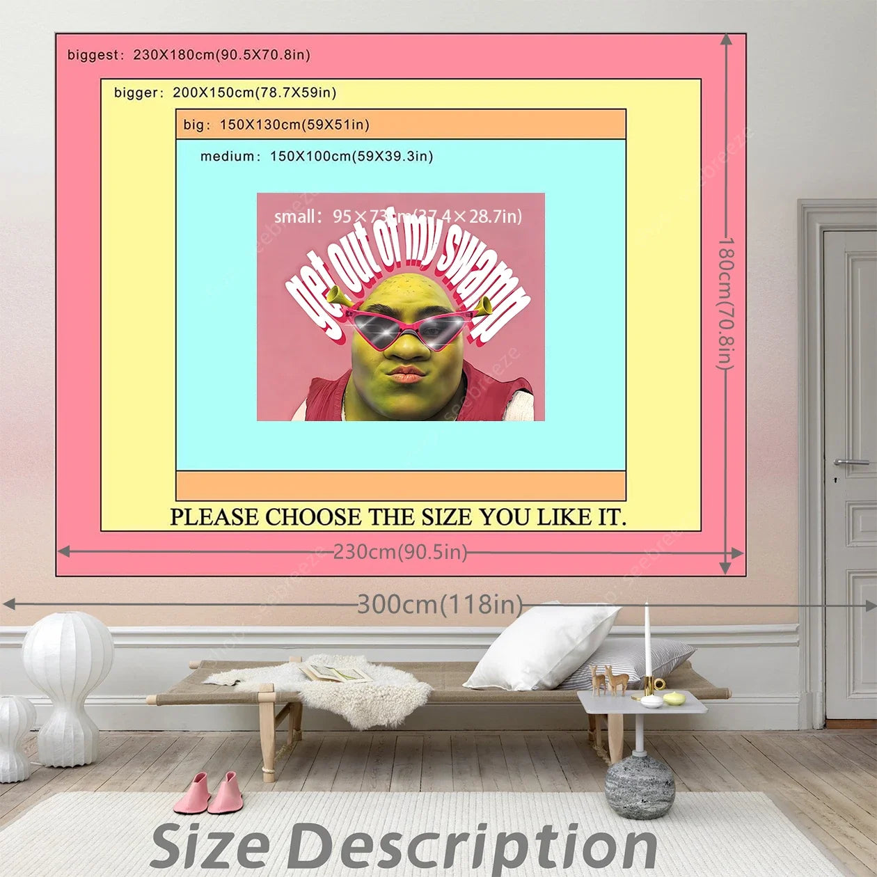 Shrek Get Out of My Swamp Wall Tapestry