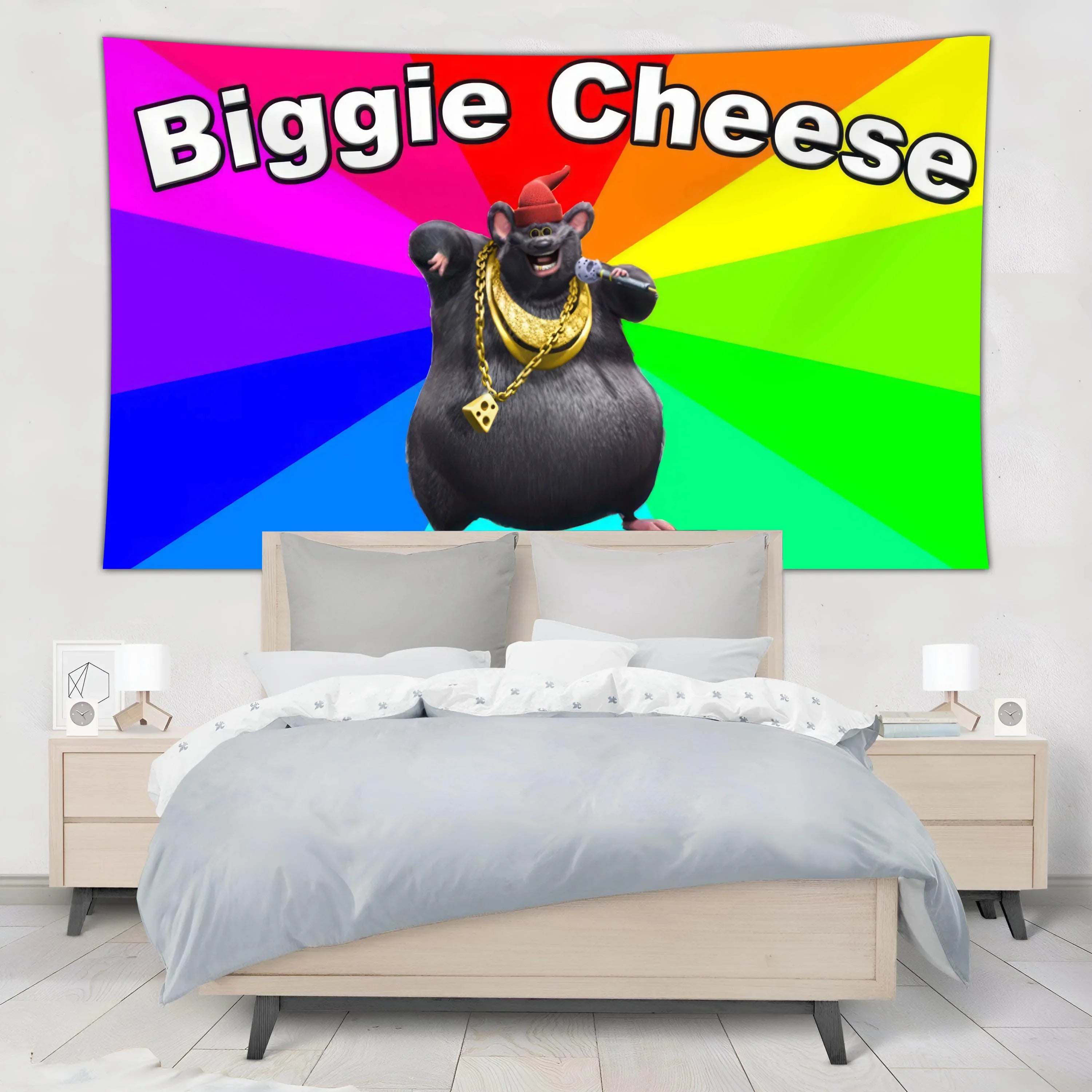 Biggie Cheese Meme Wall Tapestry