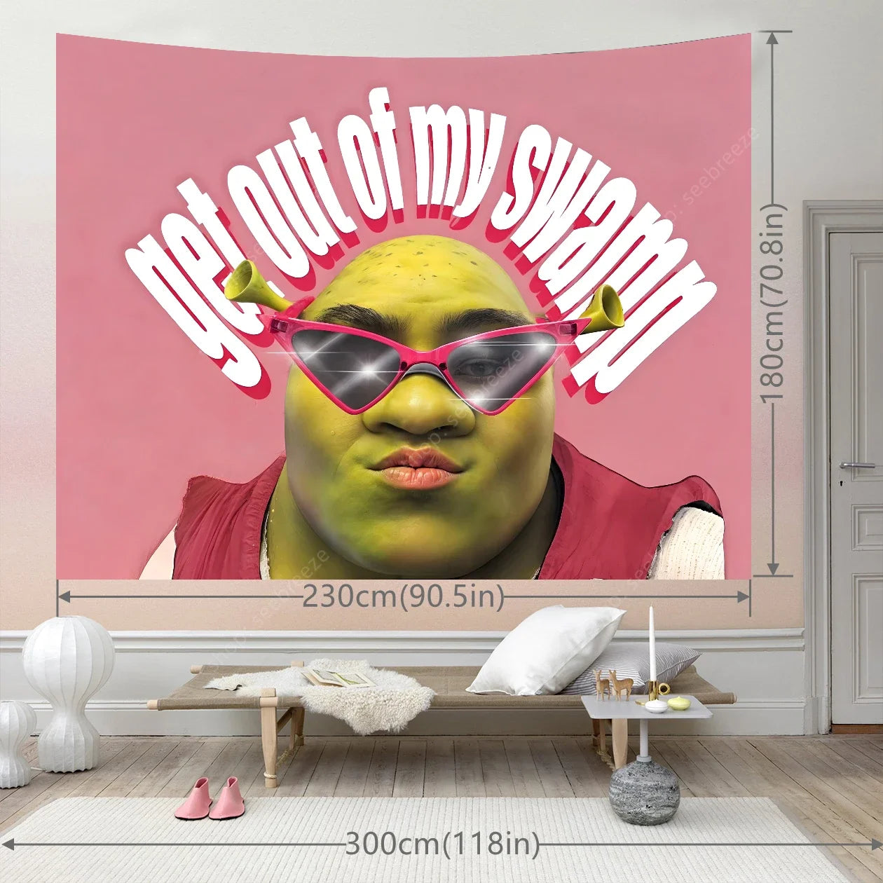 Shrek Get Out of My Swamp Wall Tapestry