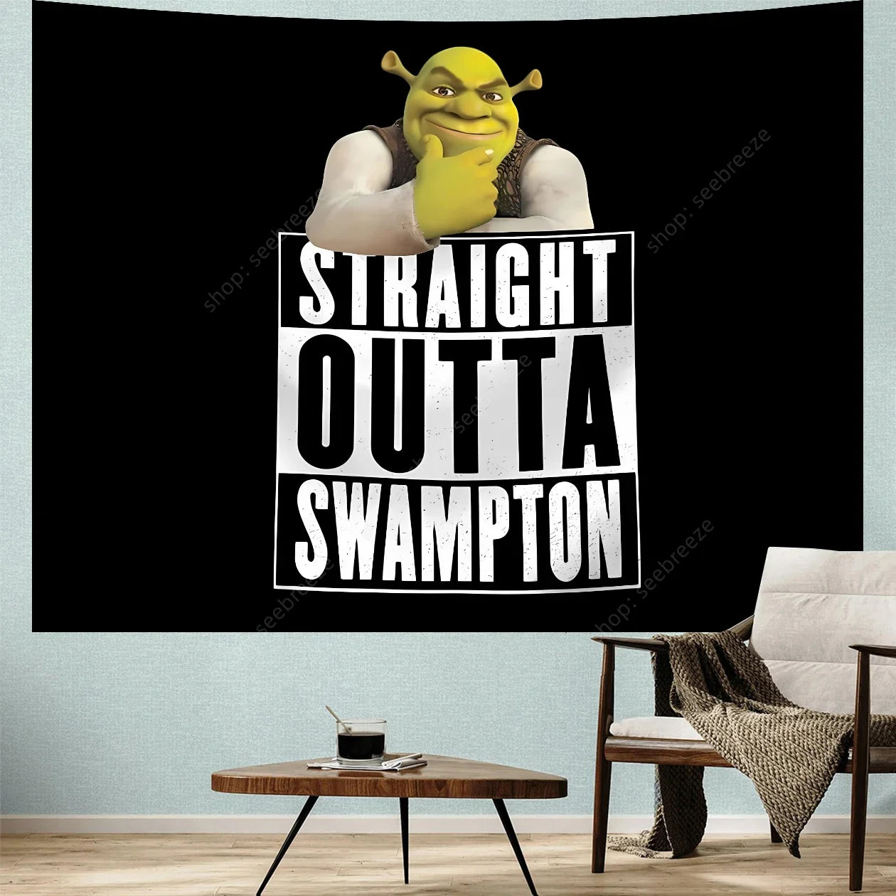 Shrek Get Out of My Swamp Wall Tapestry