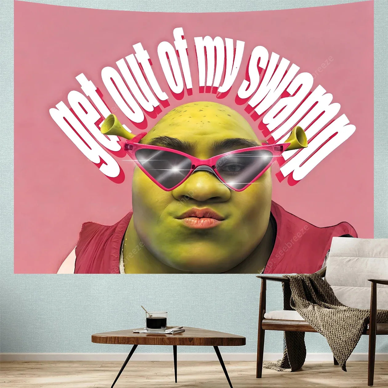 Shrek Get Out of My Swamp Wall Tapestry