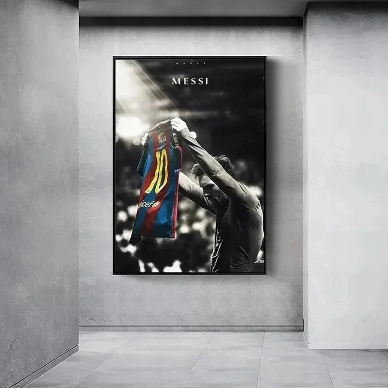 Messi Retro Canvas Art Poster