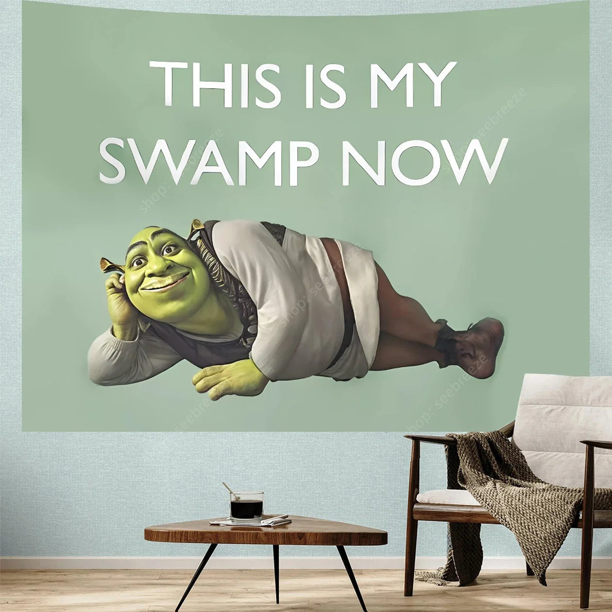 Shrek Get Out of My Swamp Wall Tapestry