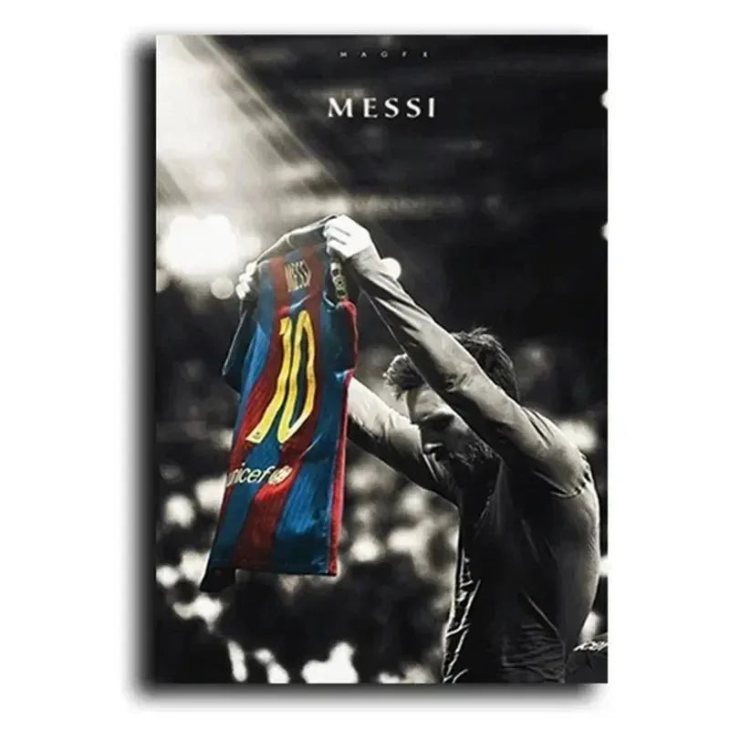 Messi Retro Canvas Art Poster