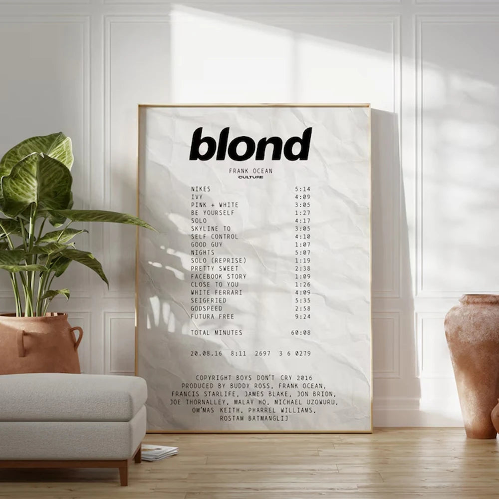 Modern Frank Ocean Blond Canvas Art Poster